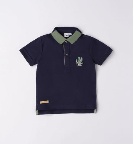 iDO cactus polo shirt for boys from 9 months to 8 years NAVY-3854