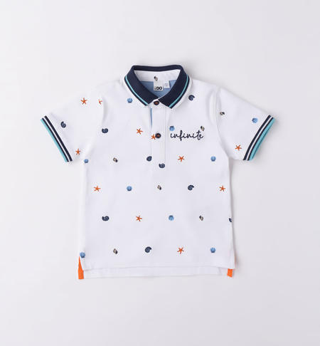 Polo bambino conchiglie BIANCO