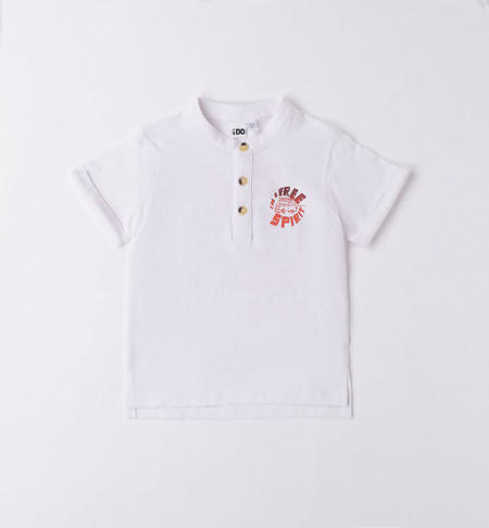 Polo bambino grande stampa dietro BIANCO