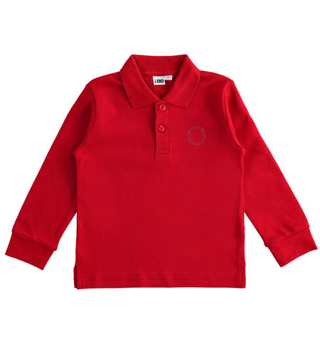 Cotton polo shirt for boys from 9 months to 8 years iDO ROSSO-2253