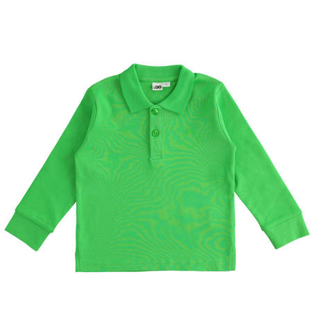Cotton polo shirt for boys from 9 months to 8 years iDO VERDE-5152