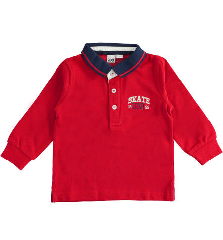 Long sleeve boy polo shirt from 9 months to 8 years iDO ROSSO-2253