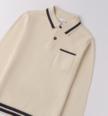 Polo bambino manica lunga ECRU-0124