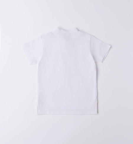 iDO grandad neck polo shirt for boys from 9 months to 8 years BIANCO-0113