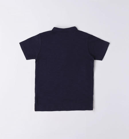 iDO grandad neck polo shirt for boys from 9 months to 8 years NAVY-3854