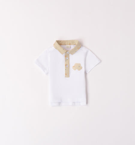 Two-tone baby polo shirt WHITE