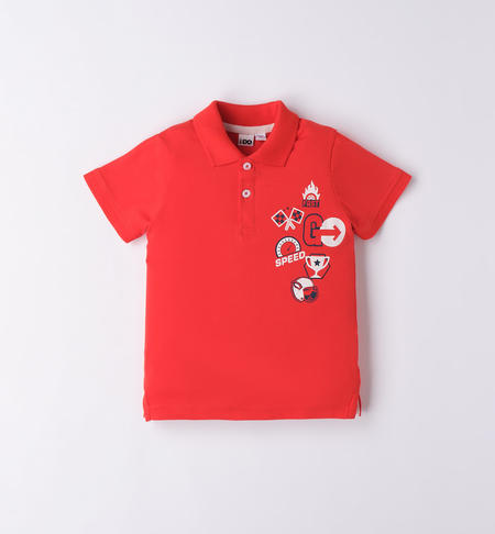 iDO short-sleeved polo shirt for boys from 9 months to 8 years ROSSO-2235