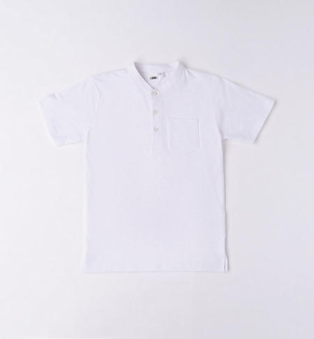Boy's short-sleeved polo shirt WHITE