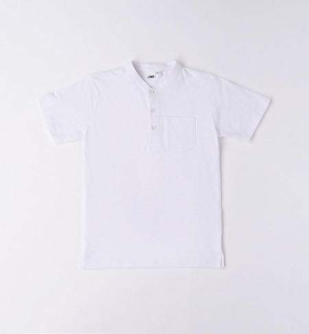 iDO short-sleeved polo shirt for boys from 8 to 16 years BIANCO-0113