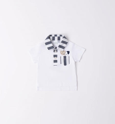 Baby boy puppy polo shirt BIANCO-0113