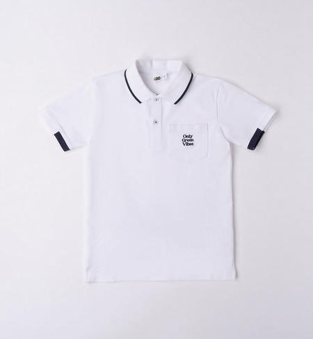 Polo ragazzo in piquet BIANCO