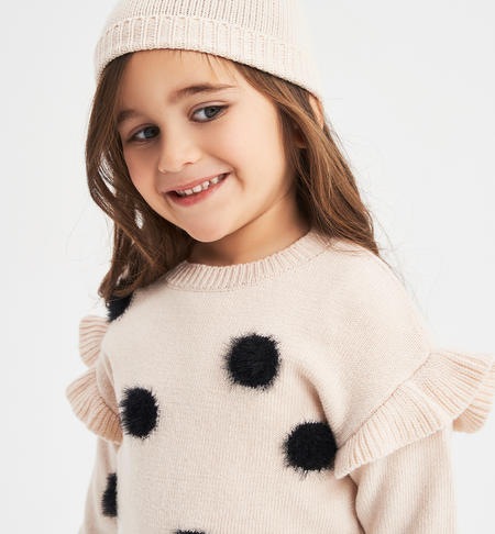 Pullover bambina in tricot PANNA