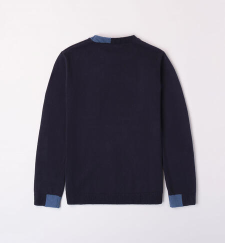iDO pullover with a breast pocket for boys from 8 to 16 years NAVY-3885