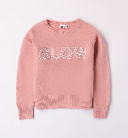 Pullover ragazza in tricot stretch ROSA