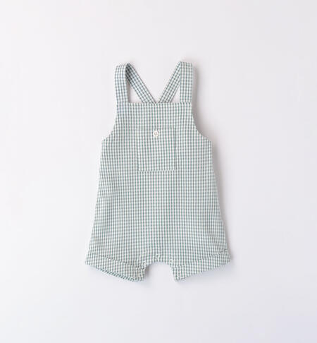 Checked dungarees for boys GREEN