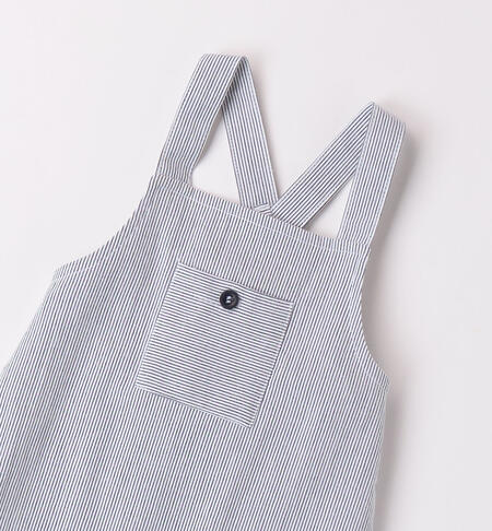 Striped dungarees for boys BLUE