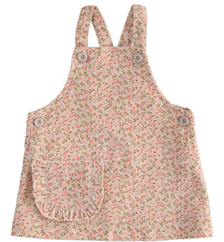 Cotton baby girl dungarees from 1 to 24 months iDO BEIGE-ROSA-6UB4