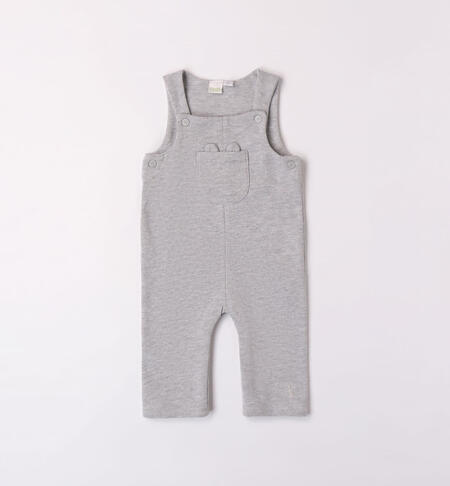 iDO fleece dungarees for boys from 1 to 24 months GRIGIO MELANGE-8992