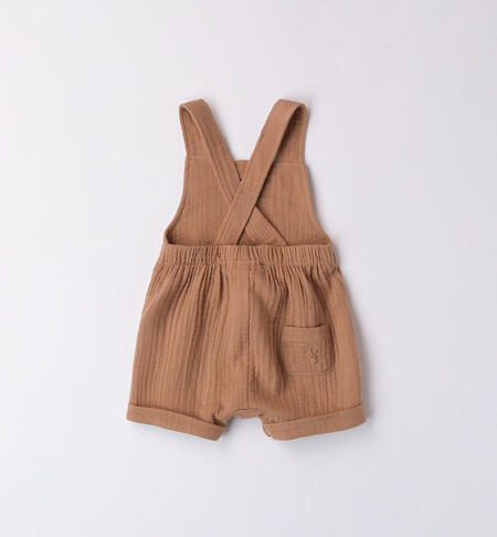 Canvas dungarees for boys BEIGE-0729