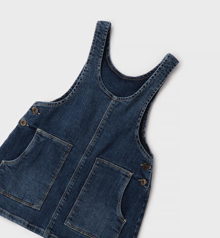 Salopette jeans bambina STONE WASHED MEDIUM BLUE -7044