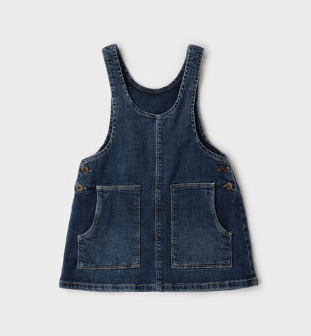 Salopette jeans bambina STONE WASHED MEDIUM BLUE -7044