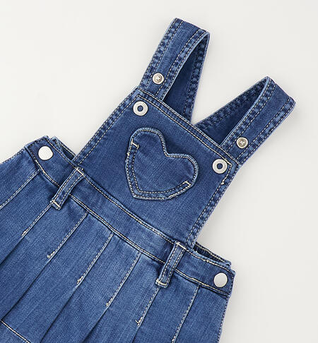 Salopette jeans per neonata STONE WASHED CHIARO-7400