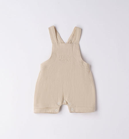iDO linen dungarees for baby boy from 1 to 24 months BEIGE-0451