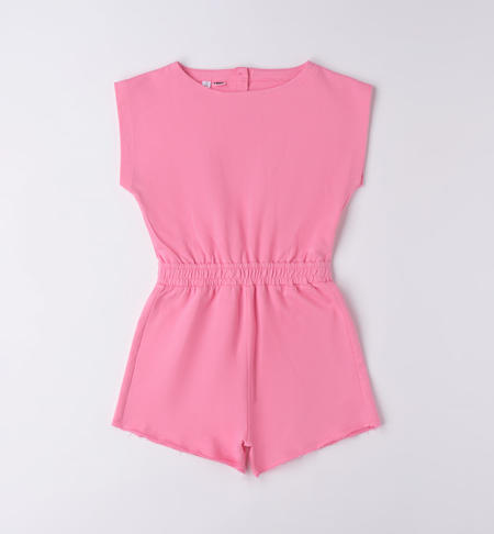 Salopette ragazza in felpa ROSA