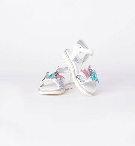 Sandalo farfalle per bambina BIANCO-0113