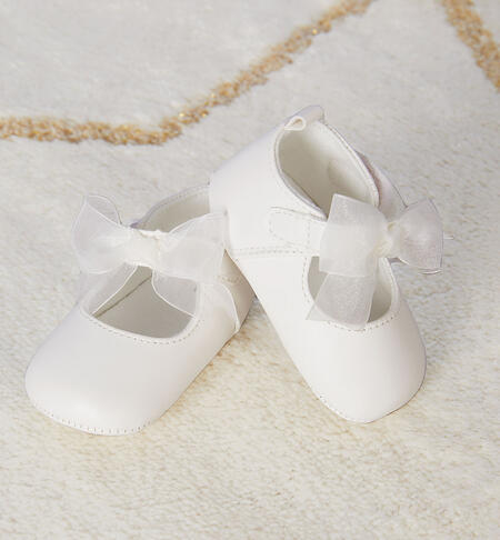 Elegant baby shoes with bow CREAM