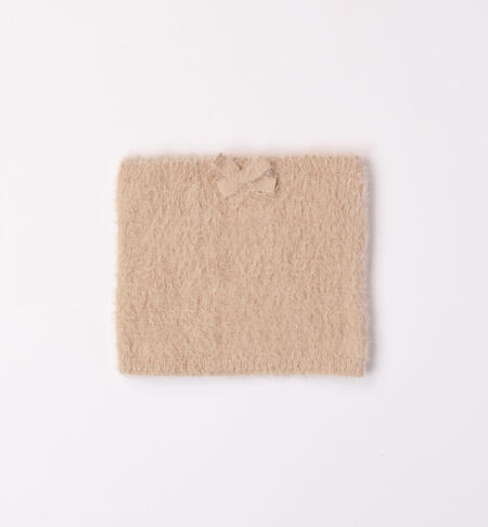 Neck warmer with a bow BEIGE