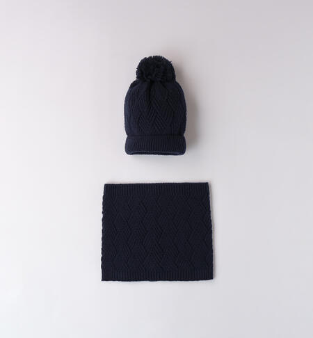 Sciarpa e cappello bambino BLU