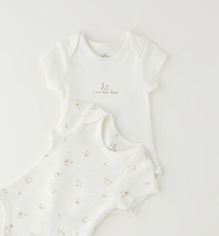 Set of 2 cotton baby bodysuits PANNA-0112