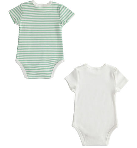 Babies bodysuit set from 0 to 30 months iDO PANNA-VERDE-6UC8