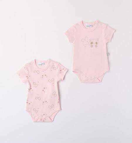 iDO set of two 100% cotton bodysuits for babies ROSA-MULTICOLOR-6K75