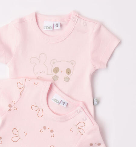 iDO set of two 100% cotton bodysuits for babies ROSA-MULTICOLOR-6K75