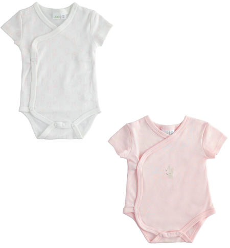 Set body neonato manica corta - da 0 a 30 mesi iDO ROSA-2512