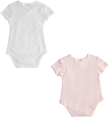 Babies short sleeve bodysuit set from 0 to 30 months iDO ROSA-2512