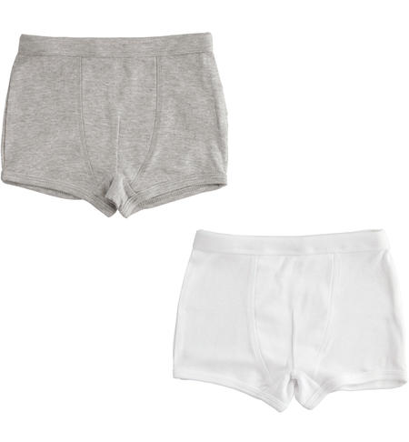 Set boxer ragazzo in cotone - da 8 a 16 anni iDO BIANCO-GRIGIO-8011