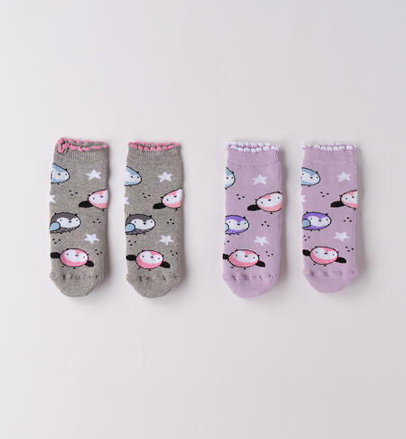 Set calze antiscivolo bambina GRIGIO