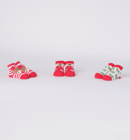 Set calze natalizie neonato iDO ROSSO-2253