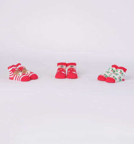 Set calze natalizie neonato ROSSO