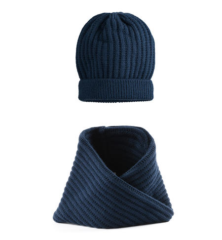 Kit of two with hat and scarf for boys from 9 months to 8 years iDO NAVY-3885