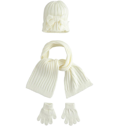 Kit consisting of hat, scarf and gloves for girls from 9 months to 8 years iDO PANNA-0112