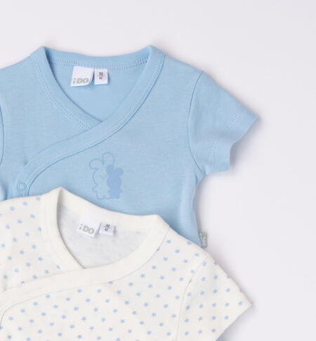 iDO set of two bodysuits for babies from newborn to 30 months PANNA-AZZURRO-6K14