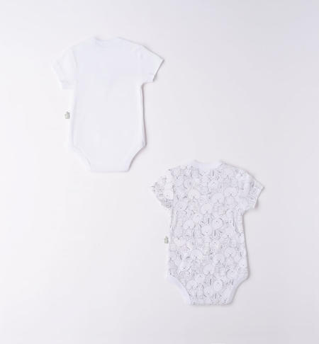 Set due body neonato manica corta da 0 a 30 mesi iDO BIANCO-0113