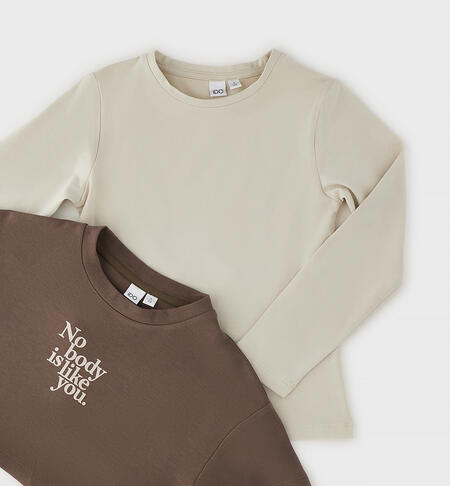 Set maglia e t-shirt ragazza MARRONE SCURO-0871