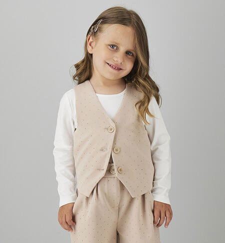 Set Maglietta e Gilet bambina BEIGE