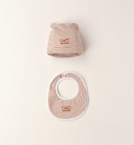 Set regalo cappellino e bavaglio BEIGE-0729