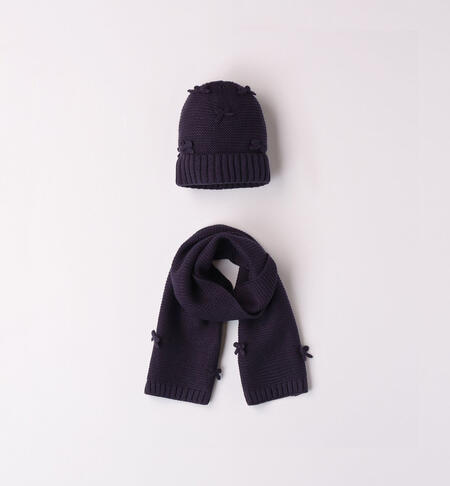iDO hat and scarf set for girls from 6 months to 7 years NAVY-3854